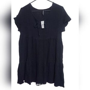 Black Babydoll Beach Dress NWT